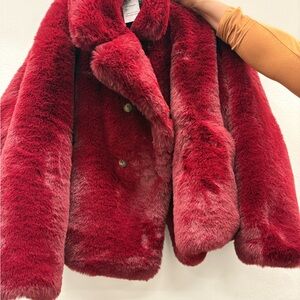 Noize Vibrant Red Teddy Jacket